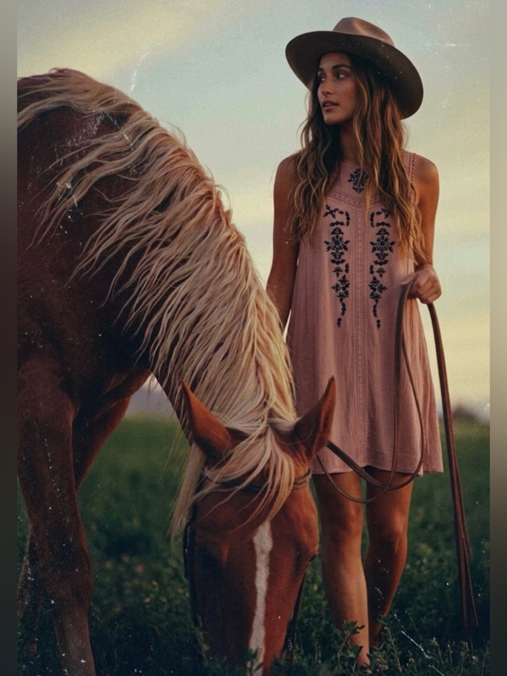 Blue Rain Sleeveless Embroidered Mini Dress - Dusty Rose